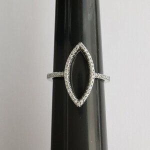 Sterling Silver CZ Open Navette ring size 8 🆕